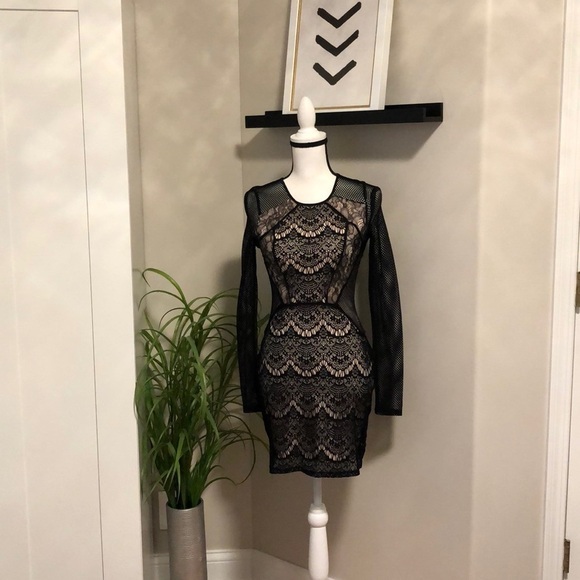 Express Dresses & Skirts - Express Sexy Lace & Fishnet Dress